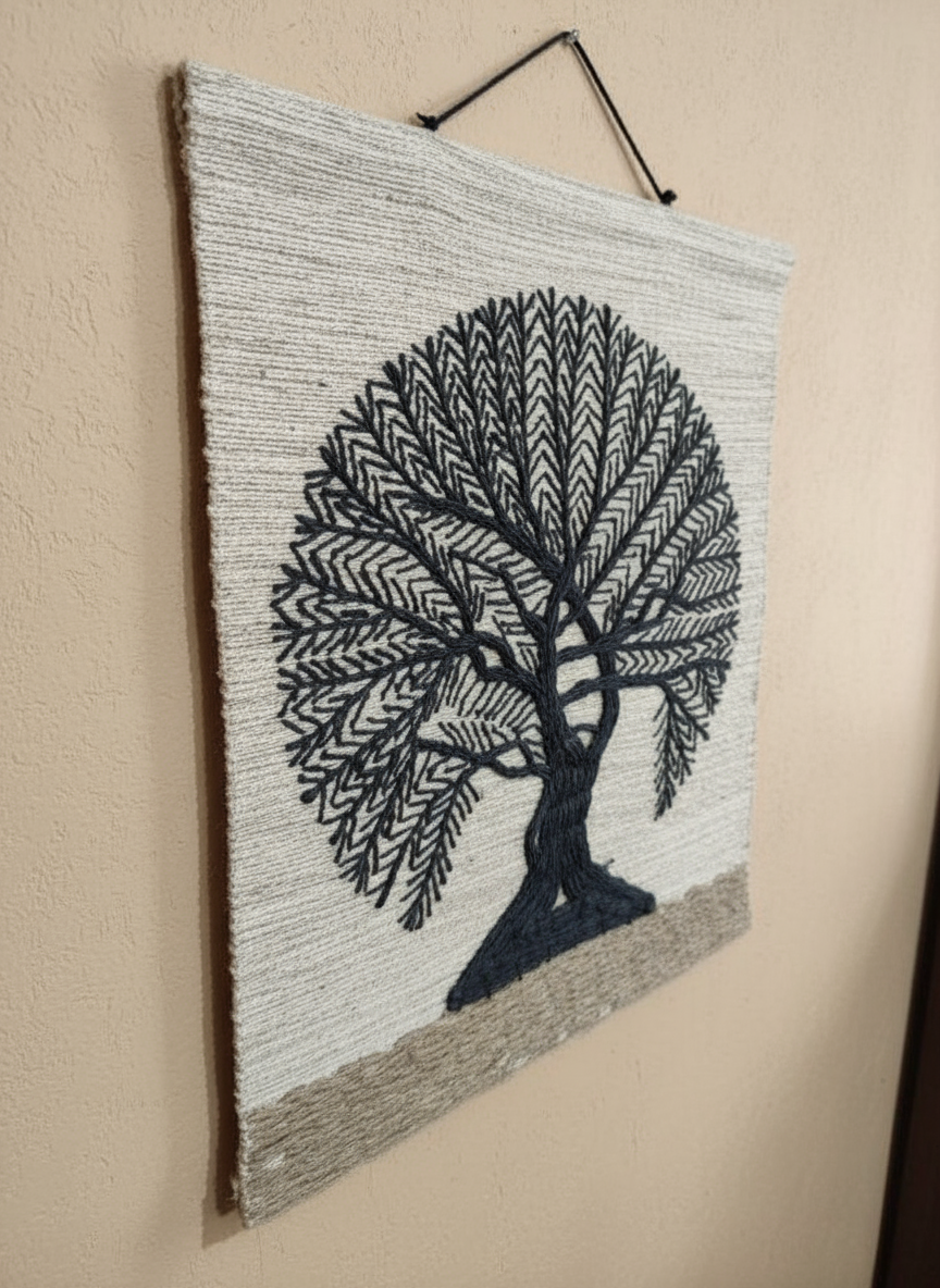 Handwoven Tree of Life Wall Hanging - Artisan Crafted Textile Art