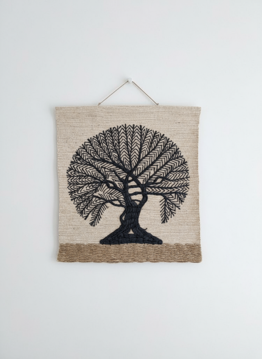 Handwoven Tree of Life Wall Hanging - Artisan Crafted Textile Art